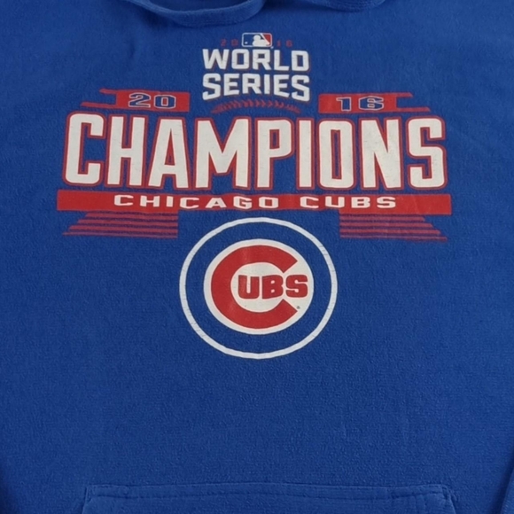 Chicago Cubs Hoodie Men's Blue 2016 World Series Champions Sweatshirt Pullover. - Picture 2 of 4